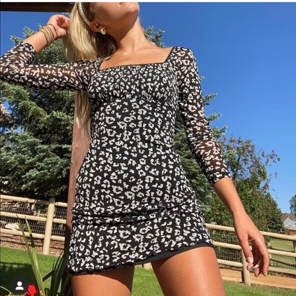 Verge girl animal print long sleeve mini dress - Picture 1 of 1